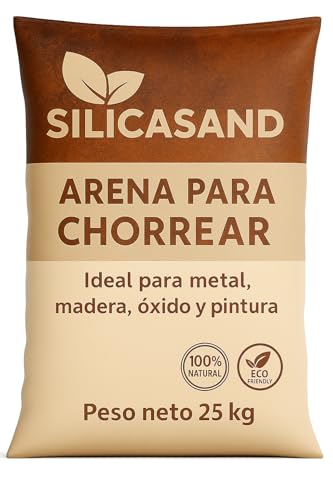 Arena Para Chorrear SilicaSand - 25kg, Alta Pureza SiO2, Baja Humedad, Ideal Para Metal, Madera, Óxido Y Pintura, Ecológica Y Versátil