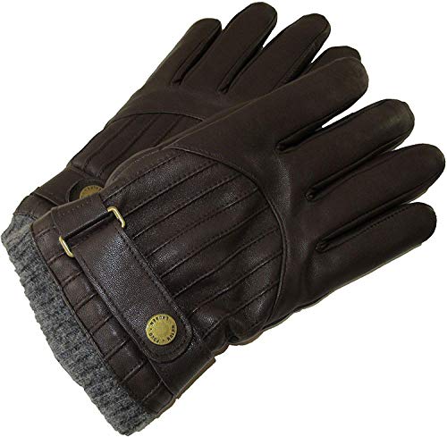Polo Ralph Lauren Mens Sheep Leather Thinsulate Driving Strap Gloves (Large, Circuit Brown)