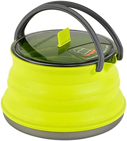 Sea to Summit X-Pot Kettle Collapsible Camping Cook Pot with Lid, 1.3 Liter, Lime