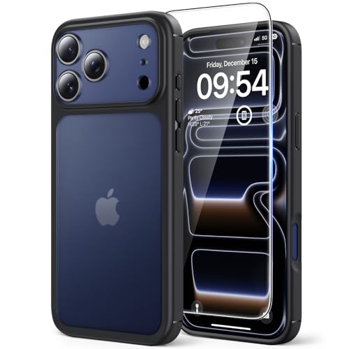 TAURI Coque pour iPhone 17 Pro Max avec,Noir Mat