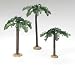 3 Piece Set Palm Trees Single Trunk 5" Scale Small/Med/Tall Font 3 Piece Set 6.5" - 9.5"H by Roman