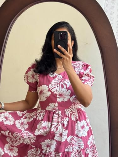 Image of Women's Rayon Printed Anarkali Kurta for Women and Girls, Regular Wear