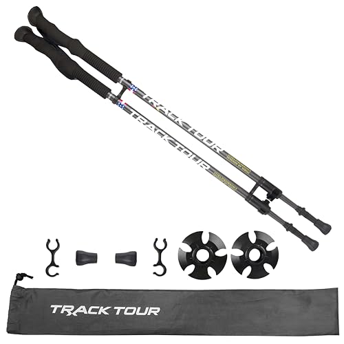 Carbon Fiber Trekking Poles Ultra Lightweight Hiking Poles Walking Sticks with Cork and EVA Foam Grips Quick Adjustable Flip Locks (Aluminum7075 Grey)