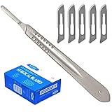 Lifeline Instruments Set - 100 piezas hojas de bisturí No. 20 y mango de bisturí No. 4 - Hojas de repuesto para bisturí hechas de acero al carbono - Estéril