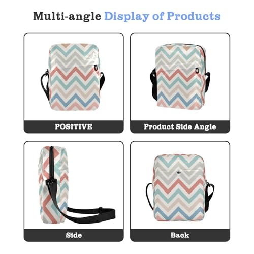 Exotic Geometric Zigzag Waves messenger bag for women mens shoulder bags crossbody Woman Cross Body Purse Adjustable Strap for Outdoor Daily work4