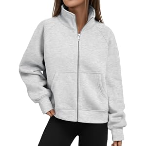 Trendy Queen Womens Sweatshirts Zip Up Hoodies Cropped Crewneck Pullover Casual Jackets Y2k Clothes Fall Fashion Outfits 2025