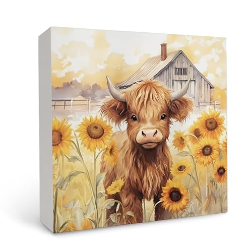 OFlich Rustic Farmhouse Baby Highland Cow Nursery...