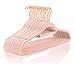 MIZGI Premium Velvet Hangers - Pack of 50 - Blush Pink/Rose - Copper/Rose Gold Hooks - Non-Slip Suit Hangers, with Bonus Accessory Bar- for Suits, Pants, Dresses (Blush Pink/Rose)