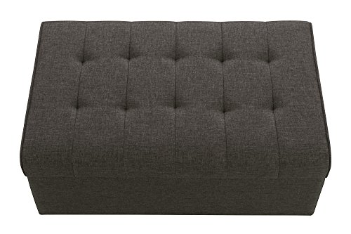 DHP Emily Rectangular Storage Ottoman, Grey Linen