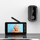 Funk türklingel mit Kamera, Kabellose Haustür Video Türklingel mit 4,3' Display,120° Weitwinkel Video-Visuelle Sicherheitskamera mit Infrarot-Nachtsicht, Zwei-Wege-Sprechanlage Türsprechanlagen