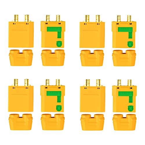XINGYHENG 8Pcs(4Pairs) XT90 Connectors XT90S Bullet Female Male Connectors Plugs with Cable Protection Sheath Housing for DIY Battery RC Car 3D Printer