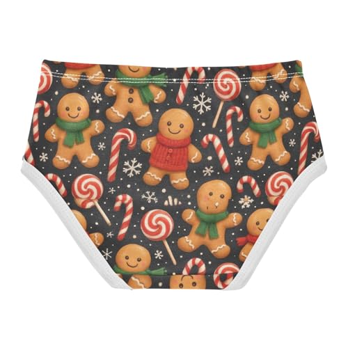 Joisal Funny Toddler Underwear Floral 2t Cotton Panties Little Girl Cute Gingerbread Men Candy Briefs Girls Undies2