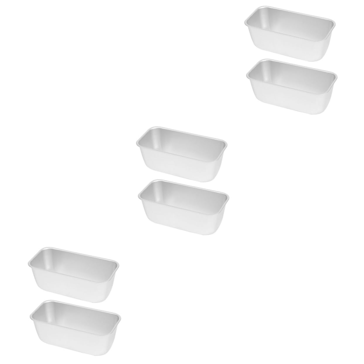 STOBAZA 6pcs Non-stick Bread Loaf Baking Pan Rectangular Cheese Cake Toast Mold for Easy Demolding Heavy Duty Kitchen Baking Tool for Cakes Cookies and Toast