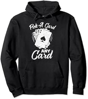 Magician Costume Card Tricks Pick A Card Any Card Pullover Hoodie