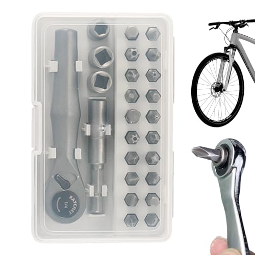 Setauoo Kit Cacciavite a Cricchetto | Avvitatore per Dadi e Viti 25 in 1 - Utensile Antiruggine Regolabile con Testine Intercambiabili per Riparazioni Auto e Casa