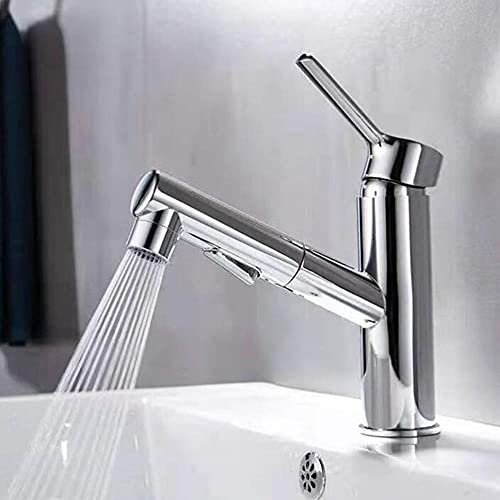 Mitigeur de lavabo pour salle de bain moderne avec douchette extensible - 2