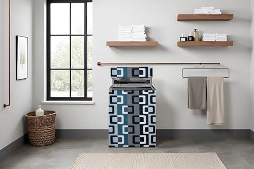 Image of Stylista Top Load Fully Automatic Washing Machine Cover Compatible for IFB 8 kg, 8.5 kg, 9 kg & 9.5 kg, Lattice Pattern Blue