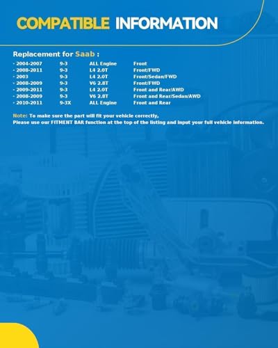 Image of PHILTOP 513191 x2 Front /Rear Wheel Bearing Hub Assembly for Saab 9-3, 9-3X