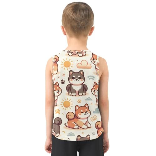susiyo Cute Cartoon Dogs Boys Sleeveless Tank Top Girls Athletic T Shirt3