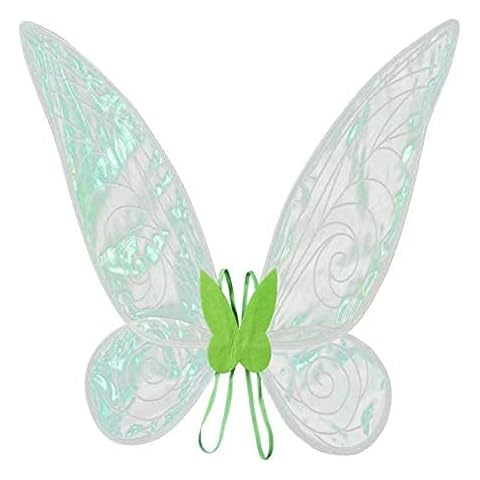 Lucakuins Fairy Wings for Girls Halloween Costumes,Girls Butterfly Fairy Wings for Fairy Costumes Sparkle Fairy Princess Wings Party Favor (Green Fairy Wings) Cover