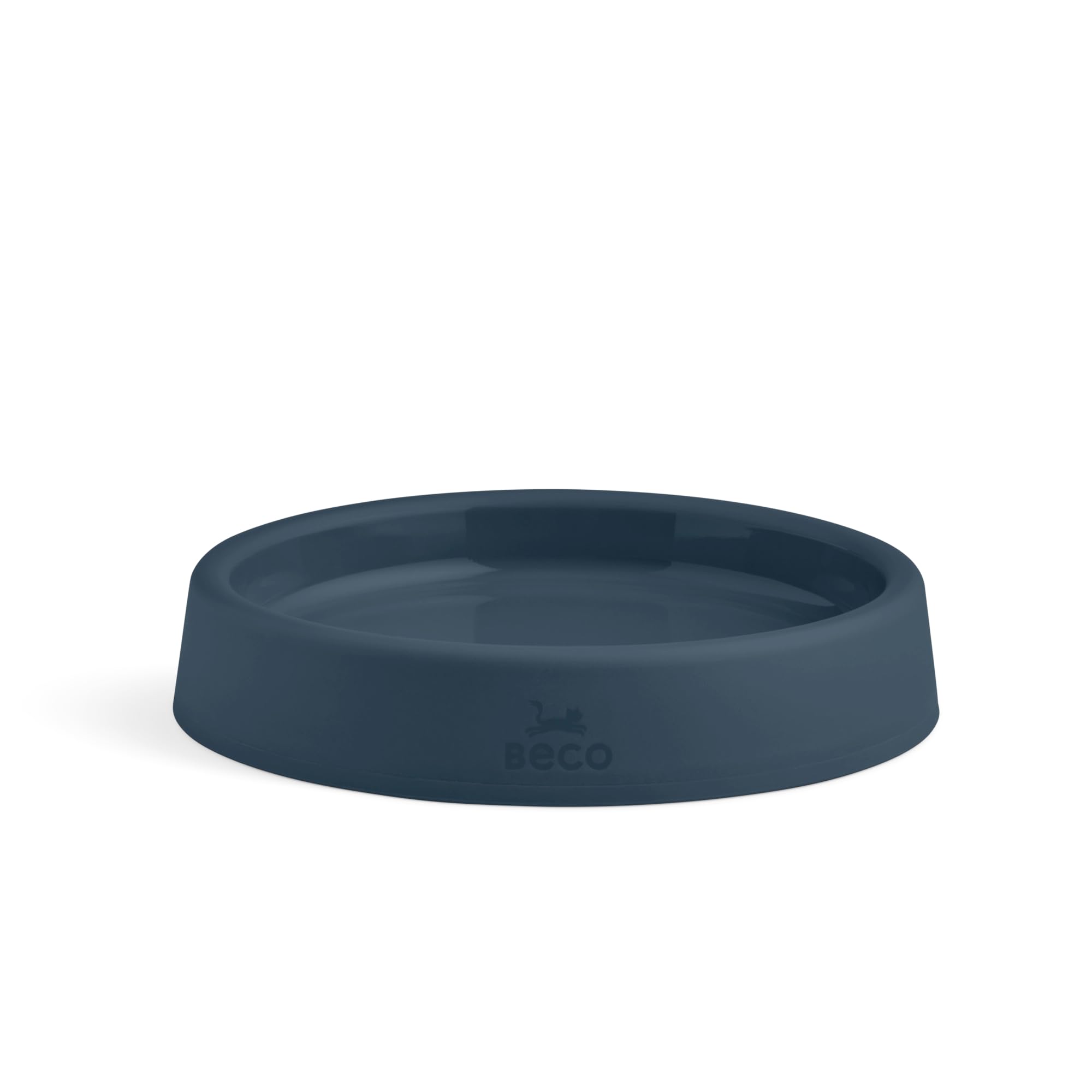 Beco Cat Bowl - Food & Water Steady Bowl, Recycled Plastic, Non-Slip Rubber Base, Whisker Friendly Feeding Dishes, Navy Blue