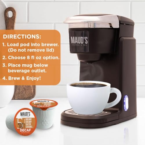 Image of Maud's Salted Caramel Flavored Coffee Pods, 50ct | Medium Roast Flavored Coffee in Single Serve Pods - Compatible with Keurig Coffee Makers