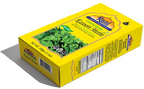 Rani Fenugreek Leaves Dried (Kasoori Methi) 3.5oz (100g) ~ All Natural | Vegan | Gluten Friendly | NON-GMO | Kosher | Indian Origin