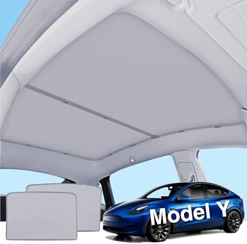 Custom Sunshade Roof For 2025 Tesla Model Y Highland - Heat & UV Blocking Sunroof Shade, No-Sag Fit