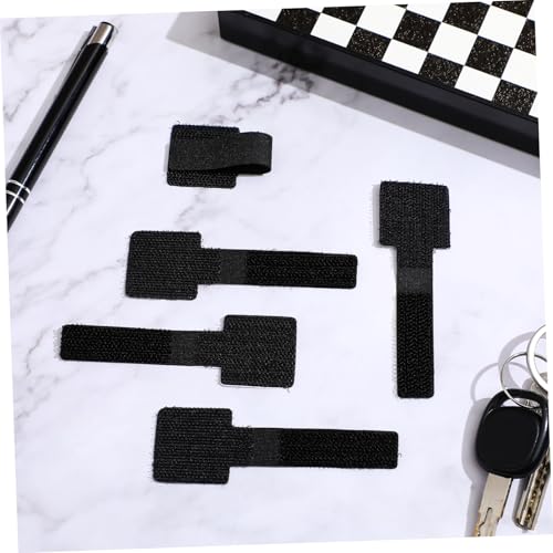 jojofuny 100PCS Hook and Loop Cable Straps, Clips adhesivos para cables, organizadores reutilizables para gestión de cables bajo escritorio, ajustables para oficina en casa miniatura 5
