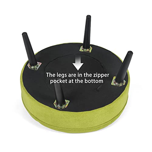 Adeco Round Tufted Fabric Ottoman Foot Rest Footstool - 23X23X14.5 Inch, Lime Green #TOP5