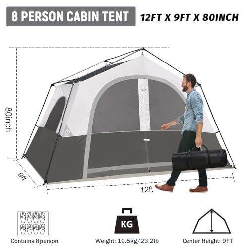 Instant Pop Up Camping Tent 8-Person