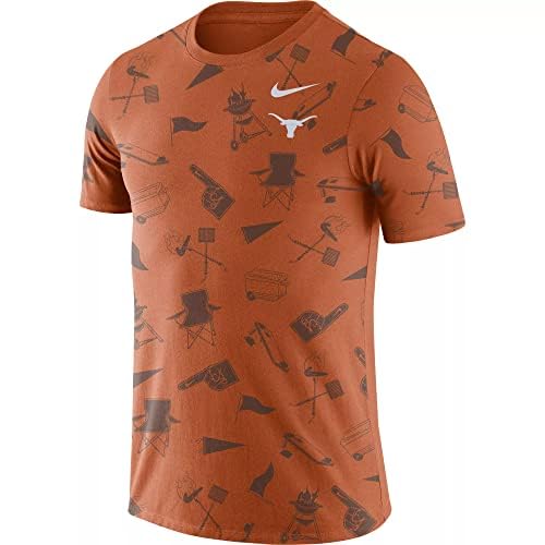 Nike Men's Texas Longhorns Burnt Orange Tailgate Print T-Shirt (as1, Alpha, x_l, Regular, Regular, Burnt Orange)