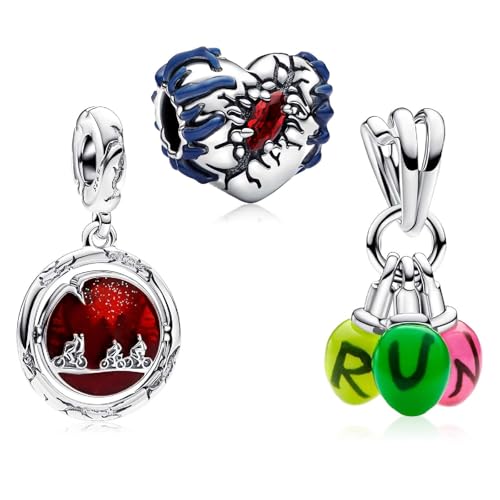 MSPOVOF Leuchtende Schattenwelt Set3-Stück/set Charms S925 Sterling Silber Bead für Armbänder und Halsketten für Frauen Schmuck Geschenk