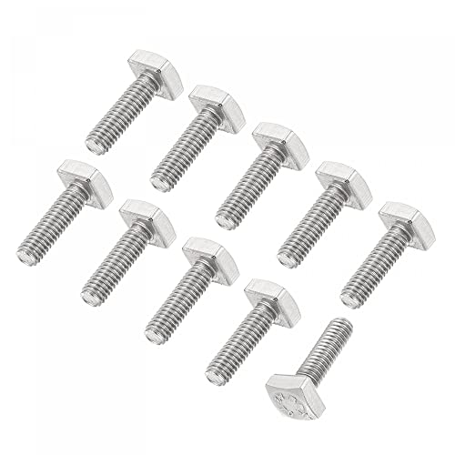 Image of uxcell Square Head Bolt, 10pcs M4x12mm Fully Thread 304 Stainless Steel Grade C Square Machine Screws