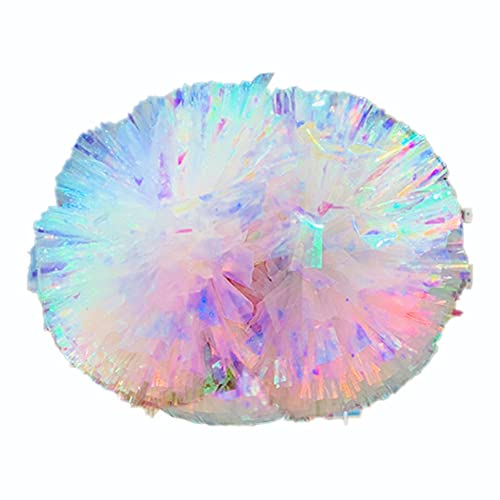 Sawpy Colorful Cheerleading Pom Poms for Kids Adults, 2 Pcs Iridescent Orange Cheer Poms with Baton Handle, Cheering Squad Pom Poms for Team Spirit Dance School Sport Games