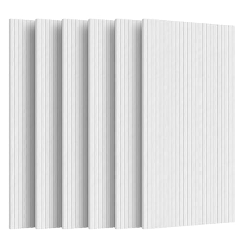 Tao.Space Acoustic 6 Pack Soundproof Wall Equidistant Cutting Panels, 47.2” x 23.6” x 0.4” Self-Adhesive Noise Reduction Wall Panels for Office, Home Theater, Recording Studio,White