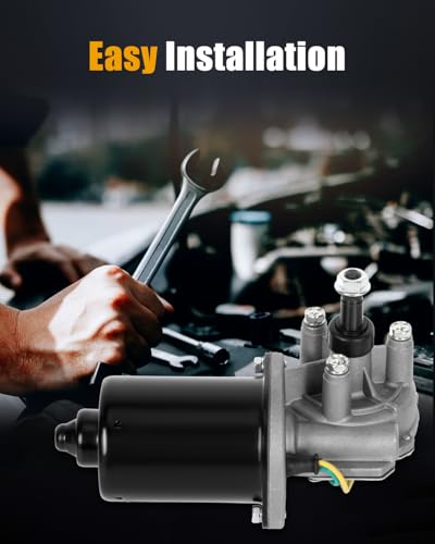 Image of ROADFAR Front Windshield Wiper Motor for Dodge for Ram 1500 Van 1998-2003 | Fit For Dodge For B1500 B2500 B3500 1998|For Dodge For Ram 2500 Van For Ram 3500 Van 1998-2003|55155046AD|55155046AE|4 Pins