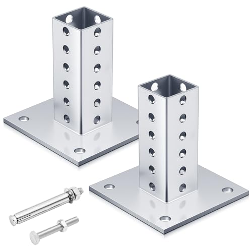 MorningRo 2 Pcs Square Sign Post Anchor Base for 1-1/2" x 1-1/2" Sign Post