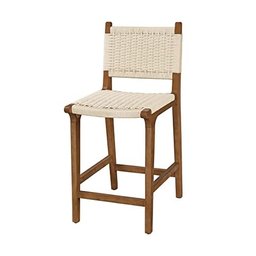 Ball & Cast Woven Bar Stools Counter Height Stools 24" Seat Height Stool Chair, Natural Rope Paper Set of 1
