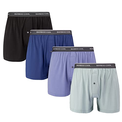 Bamboo Cool Men'S Boxer Shorts 4 Pack Underwear For Men Relaxed Fit Stretch Short cover