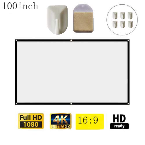 Projector Screen Portable Indoor Outdoor Projection Movie Screen Projector Curtain Light and Foldable