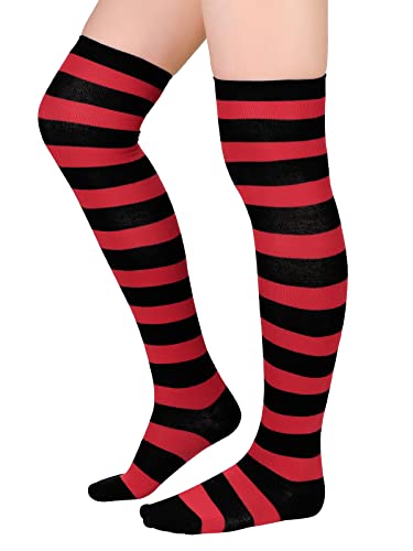 Image of Century Star Thigh High Socks Striped Extra Long Tube for Women Over the Knee Athletic Sports Socks Plus Size Stockings