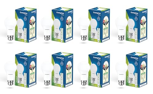 Image of Crompton Param LED Bulb | 12W | Cool Day Light | B22 Base | 180 Degree Coverage | 4kV Surge Protection | 440V High Voltage Protection | Pack of 8