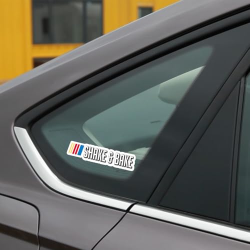 Image of Shake and Bake Car Sticker, 2PCS Vinyl Funny Decal for Automotive Window Door Bumper, Waterproof Vehicle Exterior Decoration Accessories, Universal for Motorbike Sedan Truck