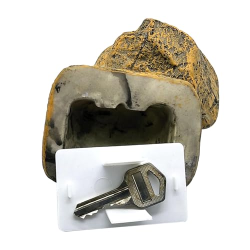 Soporte para llaves de roca falsa, cajas de almacenamiento para llaves de piedra, escondites de resina para llaves, decoración segura para guardar llaves de repuesto