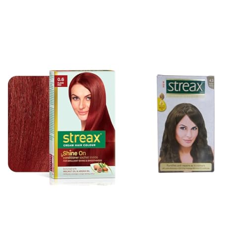 Streax Permanent Hair Colour, 100% Grey coverage Cream Hair Colour for Women & Men | Golden Brown