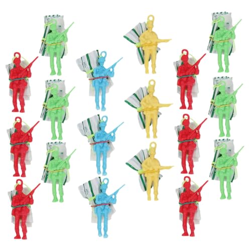 ERINGOGO 30pcs Hand Throw Mini Soldier Parachutes Boys and Girls Toys Fun Outdoor Sports for Boys and Girls