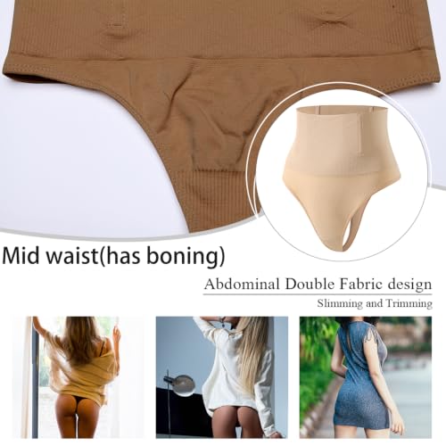 Image of Werena Tummy Control Thong Shapewear for Women Seamless Shaping Novelty Thong Panties Body Shaper Underwear