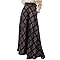 Plaid Skirts for Women,Vintage Plaid Maxi Skirt High Waisted Trendy Fall Casual A-Line Pleated Full Length Long Skirts Black