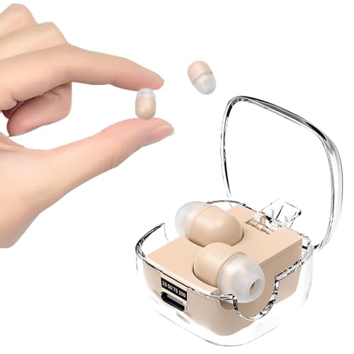 Xmenha Mini Invisible Small Earbuds Wireless Bluetooth for Small Ears Low Profile Tiny Discreet Smallest Hidden Earbuds for Work Invisible Ear Buds Headphones Skin Tone